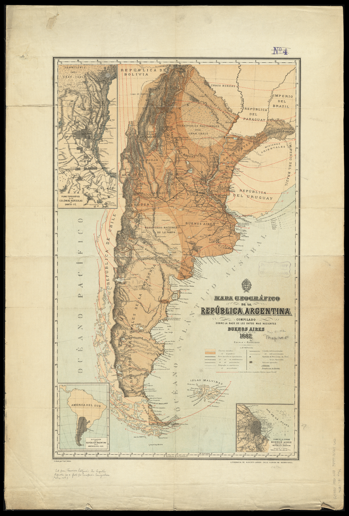 1882 Francisco Latzina Official Map